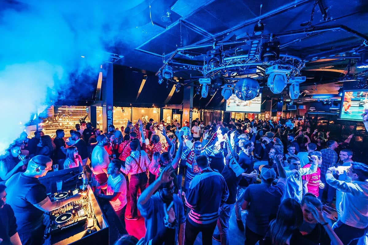 Vibrant nightclub atmosphere